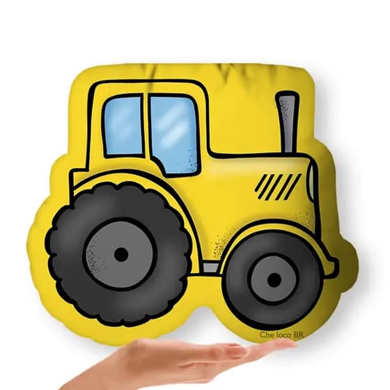 Almofada 3D Trator decorativa meninos, quarto bebê
