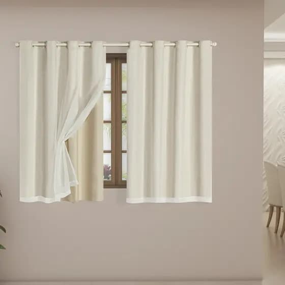 Cortina Blackout PVC com Voal 2.20 x 1.40 - Kaore Enxovais & Decor