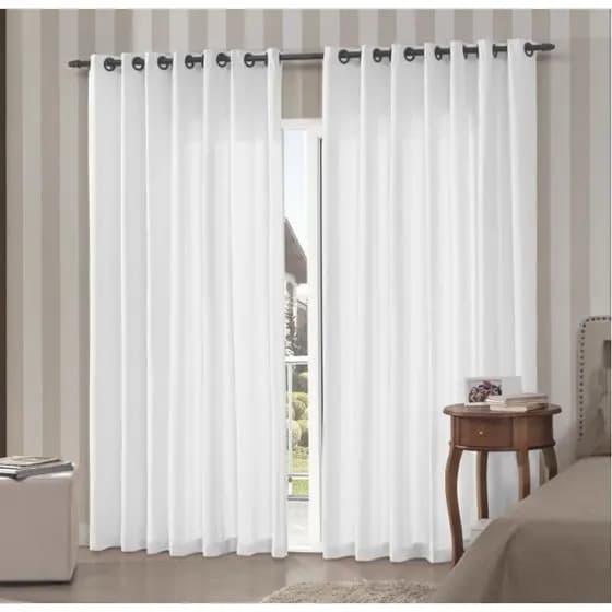 Cortina Oxford Para Sala Quarto Escritorio Branca 3,00 x 2,50 ou 3,00x2,20 Premium Revenda