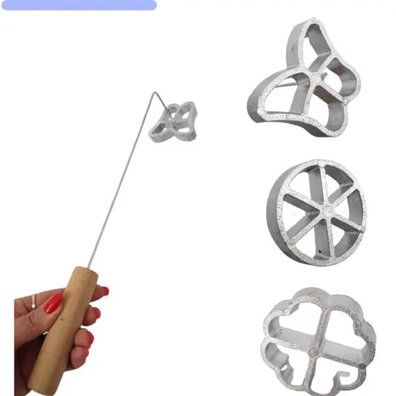 Kit 3 Formas Para Filhoses Rosettes Em Alumínio Fundido