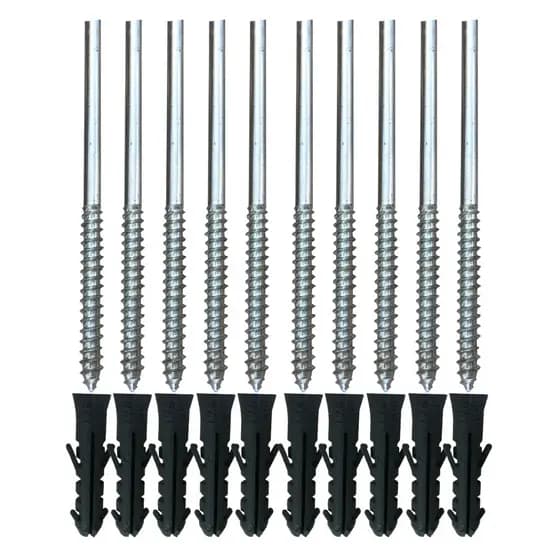 10 Suporte Invisível Parafuso Para Prateleira 1/4 x 100mm KIT 10 + BUCHAS