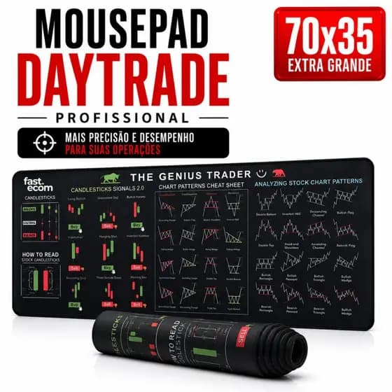 Mouse Pad Grande Day Trade Profissional Candle Stick Antiderrapante Figuras Bolsa de Valor Gamer