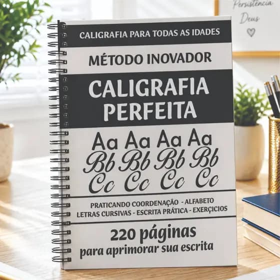 Caderno de Caligrafia para Adultos e Jovens | Todas as Idades | Treino de Letra Bonita e Escrita à Mão