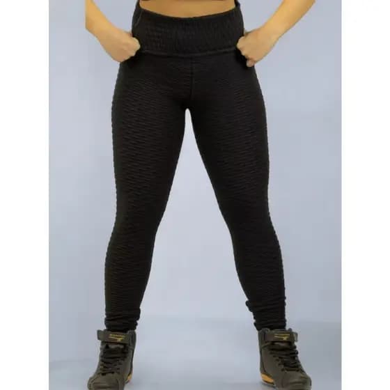 Legging Treinar alta compressão bolha Suplex Tira Celulite Sem Transparência Cintura Alta Envio rápido Calça Modeladora