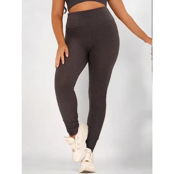 Legging Feminina Modeladora Cós Alto Leg Brocada Disfarça Celulite Leg para Academia Yoga
