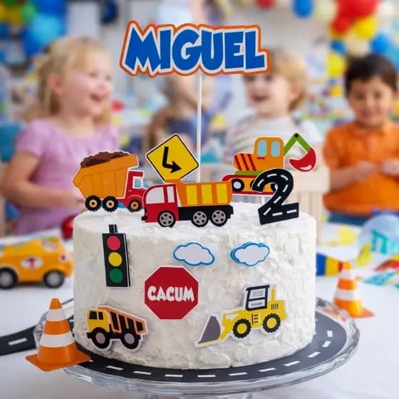 *ENVIO IMEDIATO* Topo de bolo carrinho / Topper carrinho transporte / Meio de transporte / Decoração carrinho