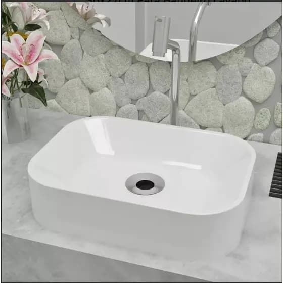 Cuba Retangular Media 42x27cm Sobrepor PVC Lavabo Banheiro Cores