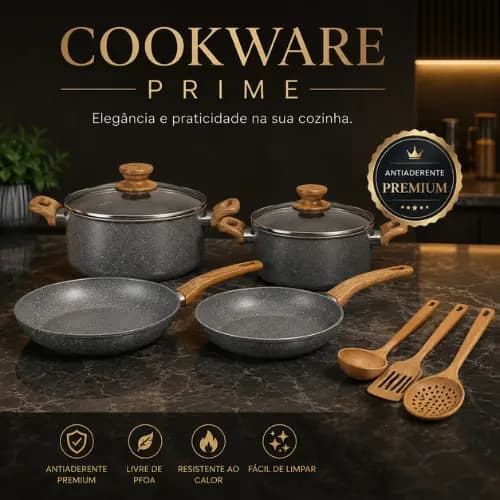 Conjunto Panelas Antiaderente 4 Pecas Com 3 Utensilios Residencial Cozinha