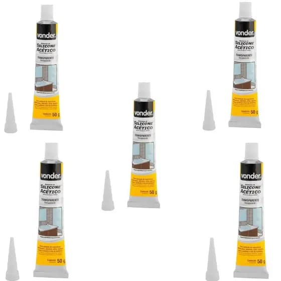 Cola Silicone Super Resistente Acético Transparente 5 unidades