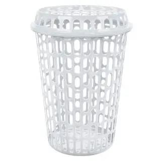 CESTO TELADO C/ TAMPA 60 LTS BRANCO