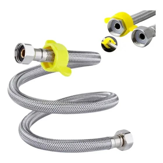 Rabicho Flexivel 50 Cms Engate Mangueira Trançado Aço Inox