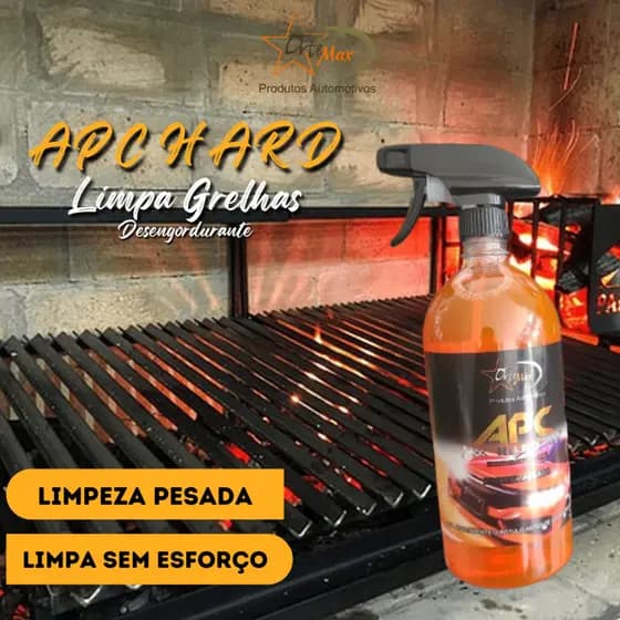 Limpa Grelhas Chapas Churrasqueiras Fogões Desengordurante 1 Litro - APC Hard Ortemax