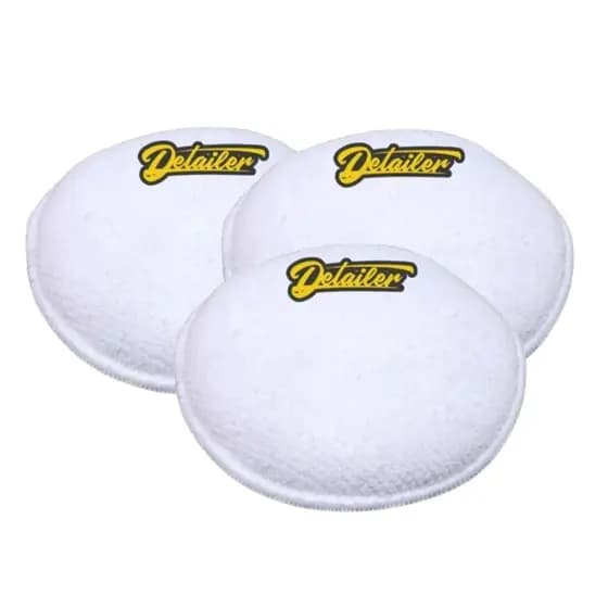 3x Aplicadores De Microfibra Branco 300gsm Para Ceras E Polimento Manual - Detailer