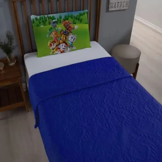 KIT COBRE LEITO + FRONHA PERSONAGEM PATRULHA CANINA 2 PÇS