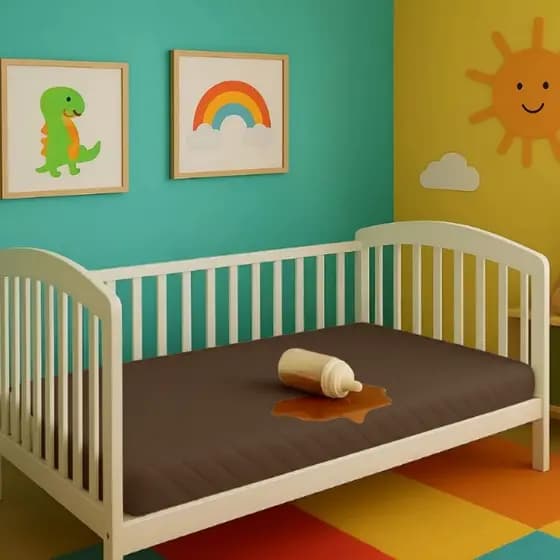 Capa Protetora Tabaco Infantil Para Berço 100% Impermeável Para Quarto de Criança Marrom Unissex