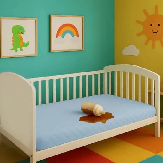Capa Protetora Berço 1,30 x 0,70M Azul Infantil 100% Impermeável Para Bebê Menino Resistente e Matelado Quarto
