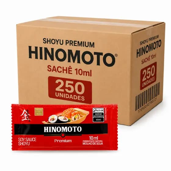 250x Sache Molho Shoyu Sushi Temaki Hot Roll Hinomoto