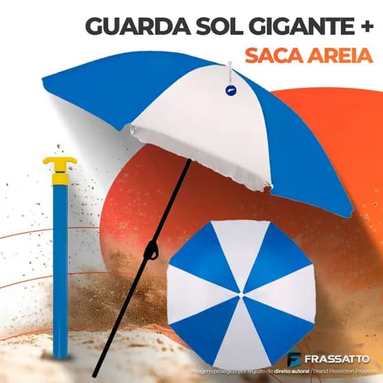 Guarda sol Sombrinha Gigante 1,80m Piscina Praia E Pesca Com Saca Areia