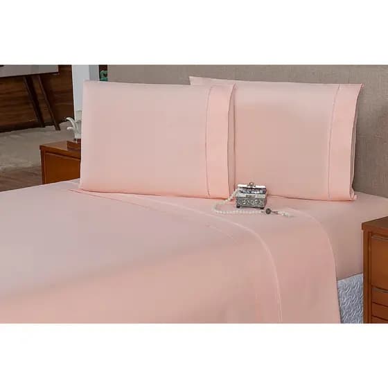 Jogo de Lençol Especial Cama Viúva 3pçs (Lençol de elástico + Fronhas) 400 Fios