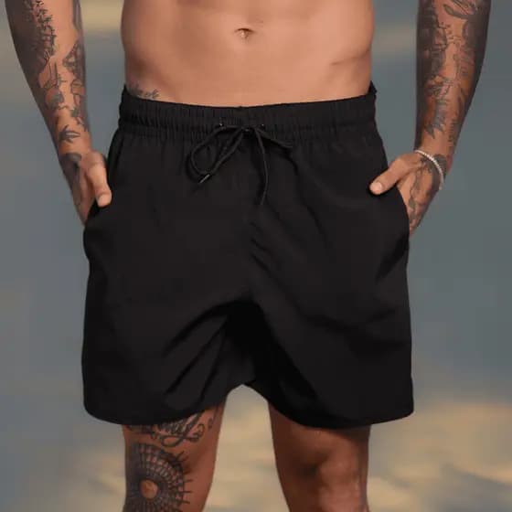 Short Elastano Mauricinho Masculino Praia Piscina Premium Confortável Bolso Telado Antiareia
