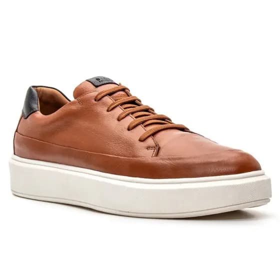Tênis Sapatenis Masculino Casual com Cadarço Couro Macio Confortável Bigioni