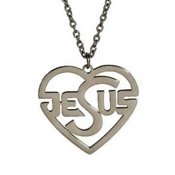 Pingente Jesus Coração, Corrente com regulagem 45 a 50 Cm Aço inoxidavel 316.