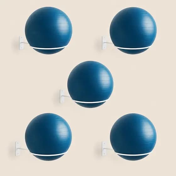 Kit 05 Suporte Bola Pilates Suiça Yoga + Parafuso e Buchas Reforçado