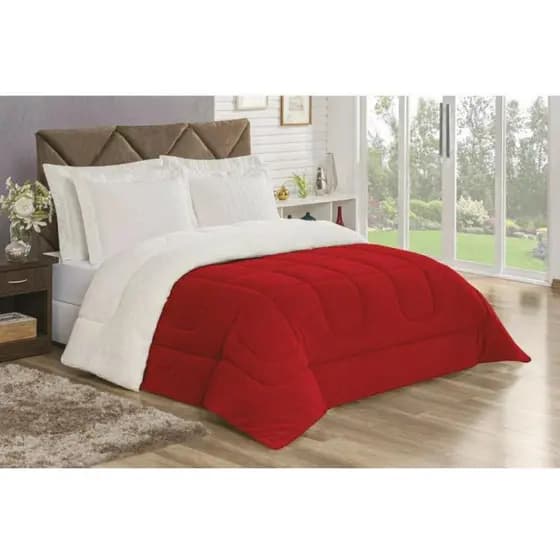 Coberdron Edredon Tamaho king Size Gigante com pele de carneiro ASPEN com manta soft envio imediato