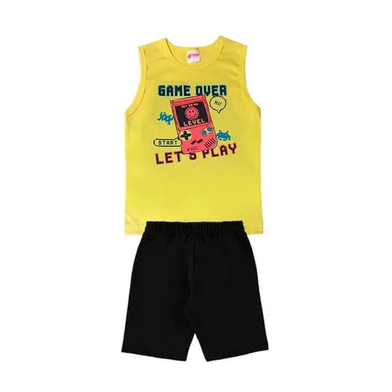 Conjunto Infantil verão menino Regata e Bermuda 1 ao 12 anos - MV604
