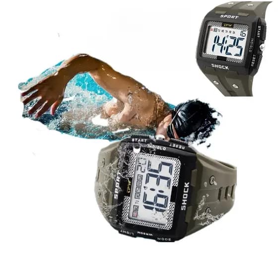 Relogio De Pulso Masculino Shock Sport Grande Numeros Visibilidade À Prova D'água