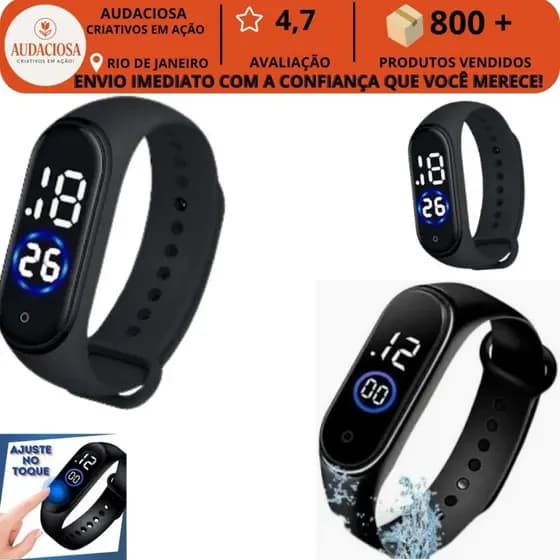 Relógio ESPORTE Digital LED Unissex à Prova d'Água