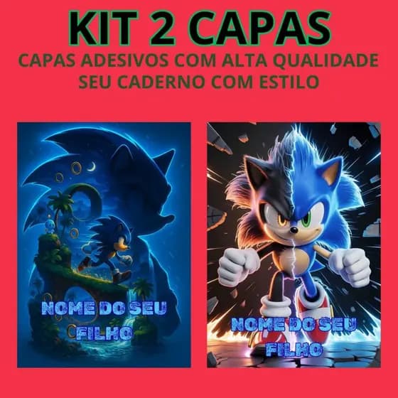CAPA DE CADERNO ADESIVO: KIT 2 ADESIVOS SUPER HEROI Infantil - para Decoração COM NOME