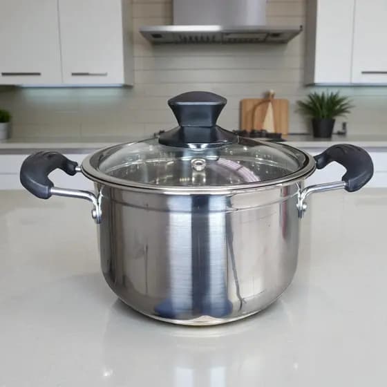 Panela Caçarola Inox Fundo Triplo Premium 18 a 24cm Para Todos Fogões
