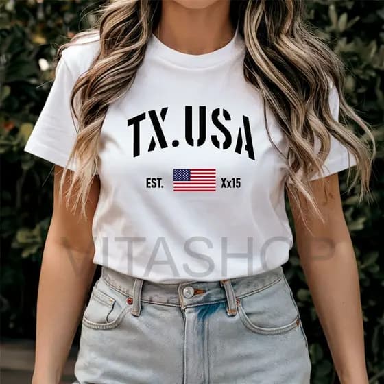 T-shirt Tx. USA Americana Cowgirl Camiseta Texas Country Feminina Camisa Boiadeira Baby-look