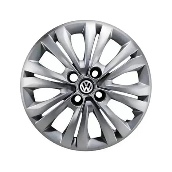 Calota Aro 13 Vw Gol G7 2017 2018 Prata + Emblema