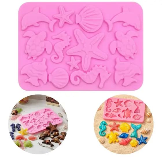Molde de Silicone Fundo do Mar: Crie Sabonetes, Velas, Gesso e Artesanato Divertido!