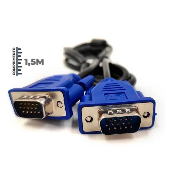 Cabo VGA Macho x Macho Para Monitor Projetor Alta Qualidade Com Filtro