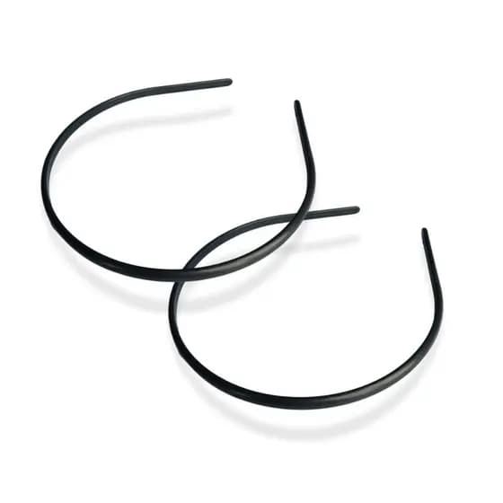 Kit 24 Tiara Arco Arquinho Plástico Forrar/Encapar/Costumizar Extra Fina Simples Preta Lisa - 5mm