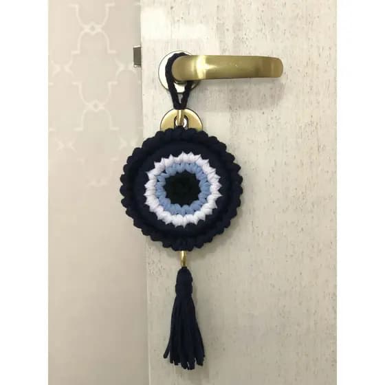 Pendente de Porta Olho Grego em fio de malha
