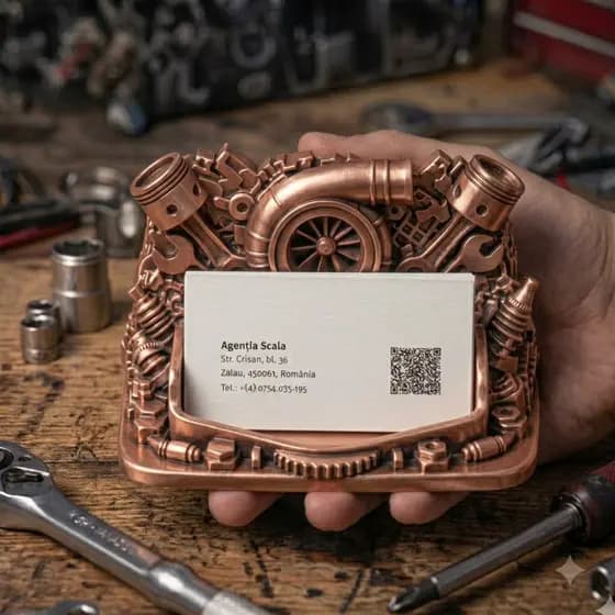 Porta Cartão de Visita Mecânico auto peças moto peças de Mesa Escritório Oficina Mecânica