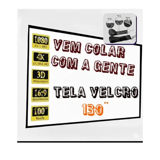Telão De Projeção 130 Polegadas Estory - Rapida Instação Full HD 4K Cinema Copa Do Mundo 2026