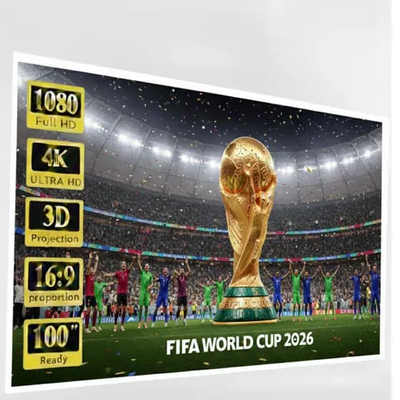Tela de Projeção 180 Polegadas Profissional 16:9 Dobrável – Ideal para Projetores 4K e Full Estory