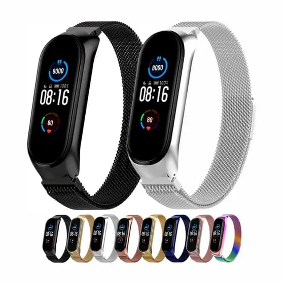 Pulseira De Aço Metal Magnética Milanese Para Relógio Xiaomi Mi Band 3, 4, 5, 6 - Pronta Entrega