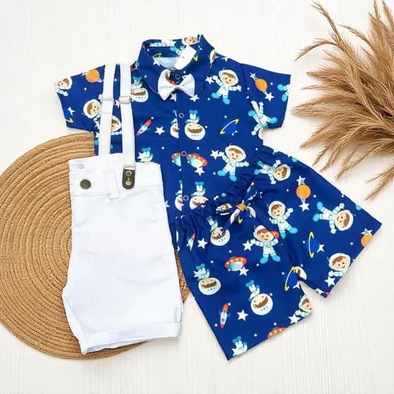 conjunto Menino astronauta aniversario tematico social