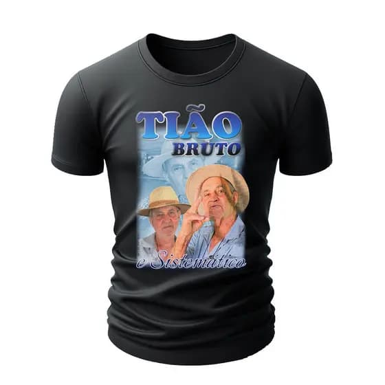 Camiseta Tião Bruto Gustavo Tubarão Lepo Vorta Camisa Blusa Estampada Moda Algodão Lançamento