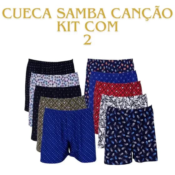 Kit 2 Cuecas Samba Canção Masculino Liganete Short De Dormir Confortável
