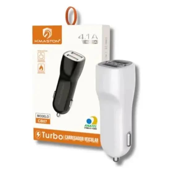 Carregador Veicular 07 Turbo Rápido | Carregador de Carro USB Alta Velocidade 2.1A Universal