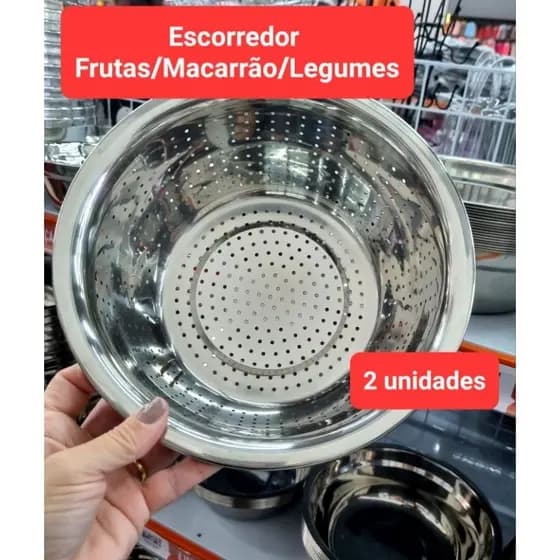 Escorredor Inox Multiuso – Ideal para Arroz, Macarrão e Legumes | Alta Qualidade Cozinha Peneira