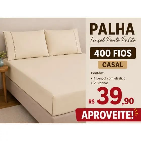 Lencol de casal Micropercal 400 Fios Jogo De Cama 03 Peças Barato