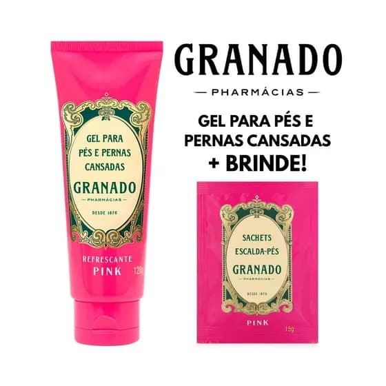 Gel Granado Pink Para Pés e Pernas Cansadas 120g + Brinde Sachê Escalda-Pés